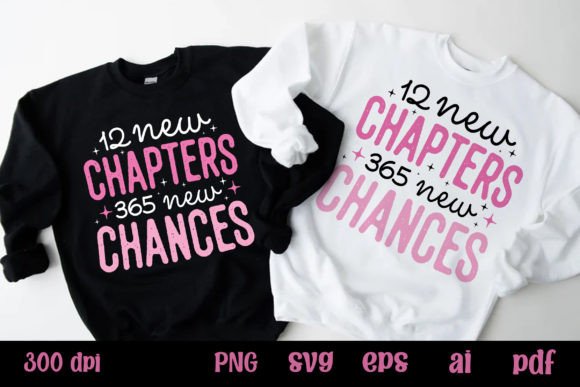 12 New Chapters 365 New Chances Pink SVG Graphics
