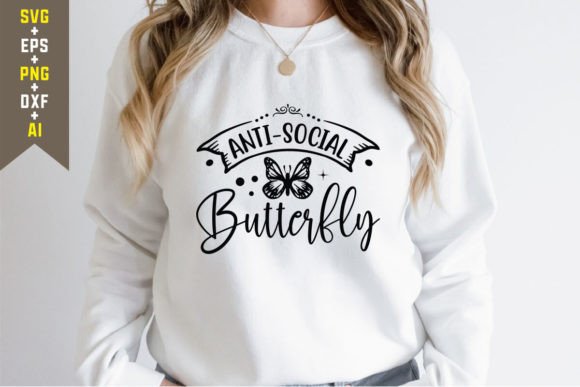 Anti-social Butterfly SVG Cut File Graphics