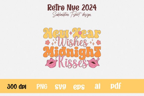 Happy New Year 2024 PNG Midnight Kisses