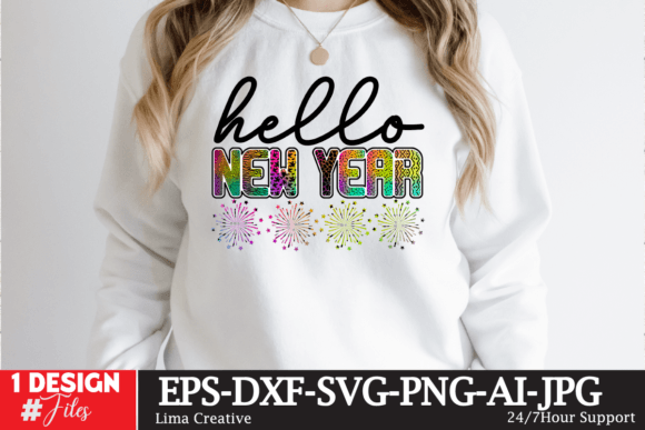 Hello New Year Sublimation PNG Graphics