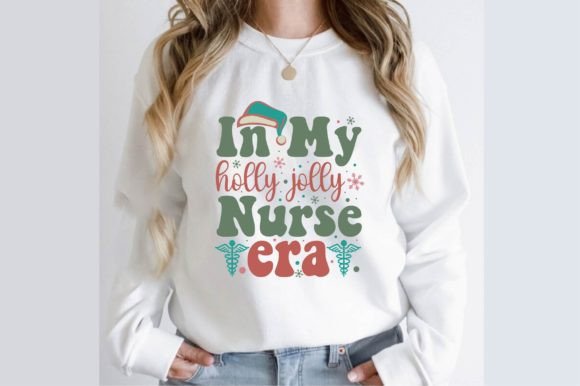 In My Holly Jolly Nurse Era Design Graphics