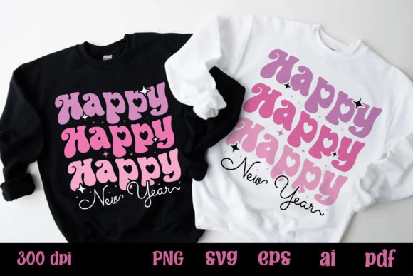 Pink New Year SVG Happy New Year 2024 Graphics