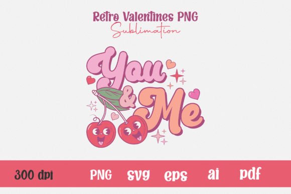 Retro Groovy Valentine You Me T-shirt Graphics